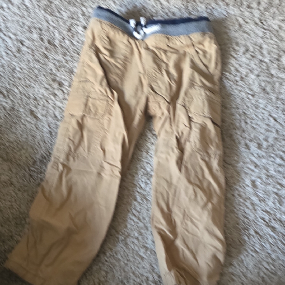 Cat & Jack Tan Pants with Navy Waistband